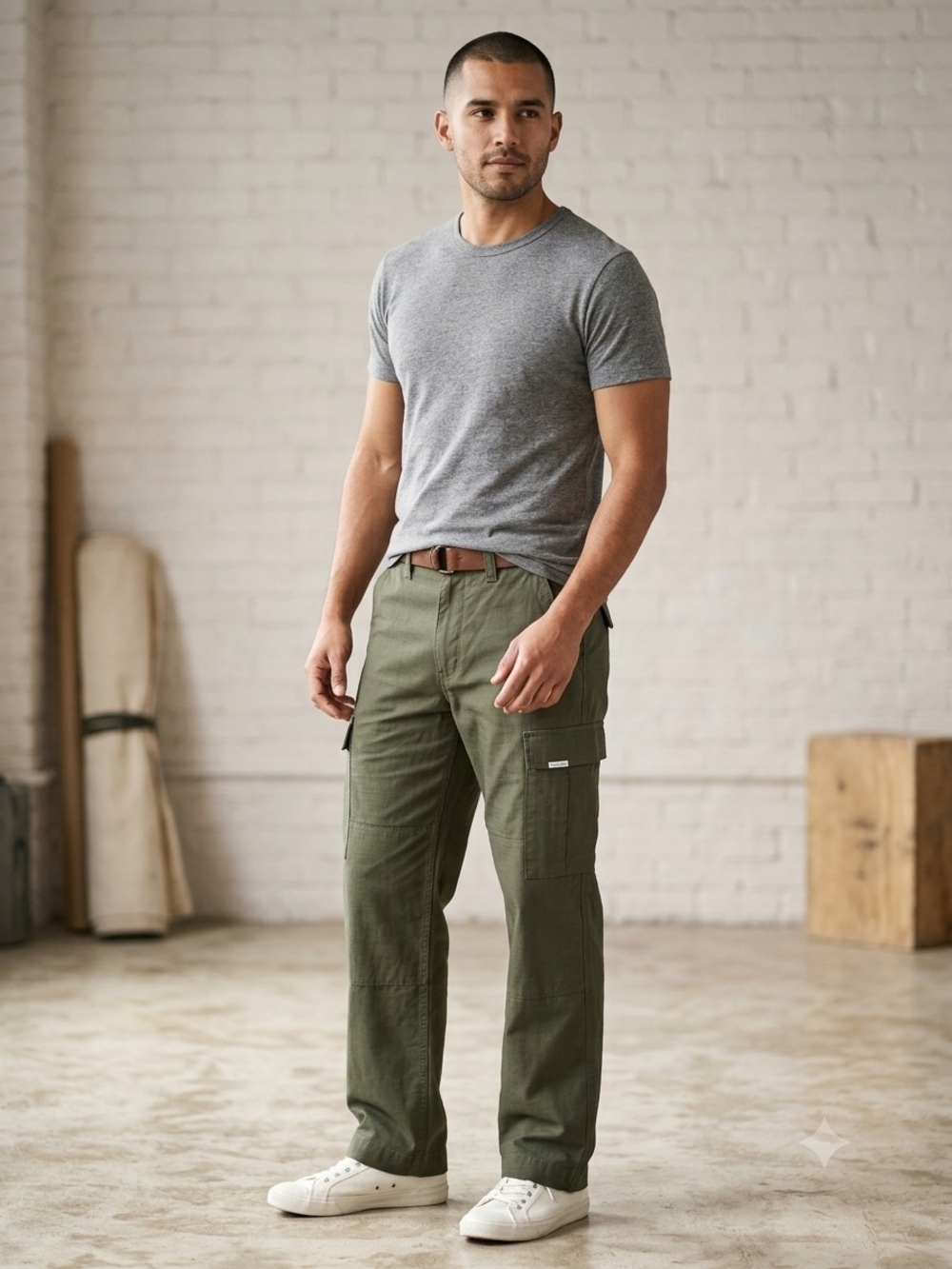 Men's Olive Cargo Pants - Rugged Everyday Utility